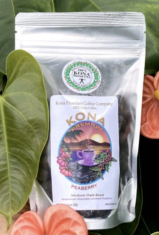 Maui's Finest Gifts Chocolate Covered Kona Peaberry Coffee Beans