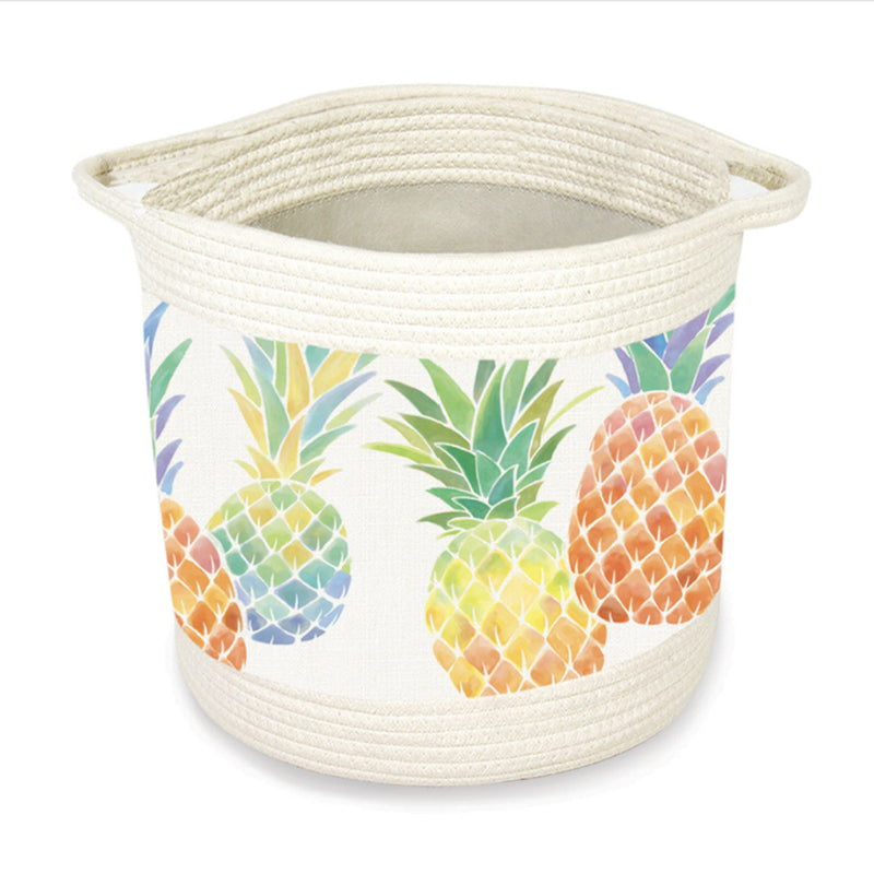 fabric basket with pineapple design