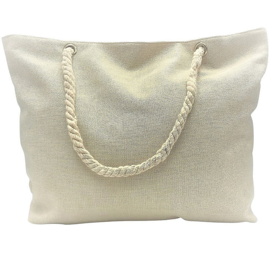 Waves Beach Bag · Cream on Turquoise