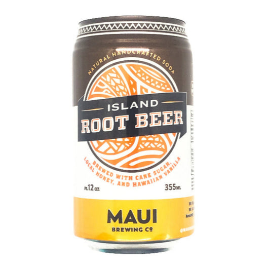 Can of Island Root Beer from Maui Brewing Co on a white background