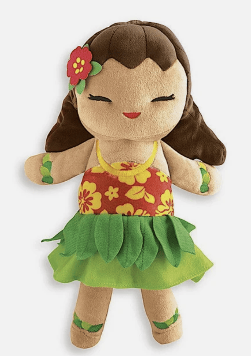 Keiki Kuddles Aloha Brown Hair Island Yumi Hawaiian Plush Doll – Mai or Aloha