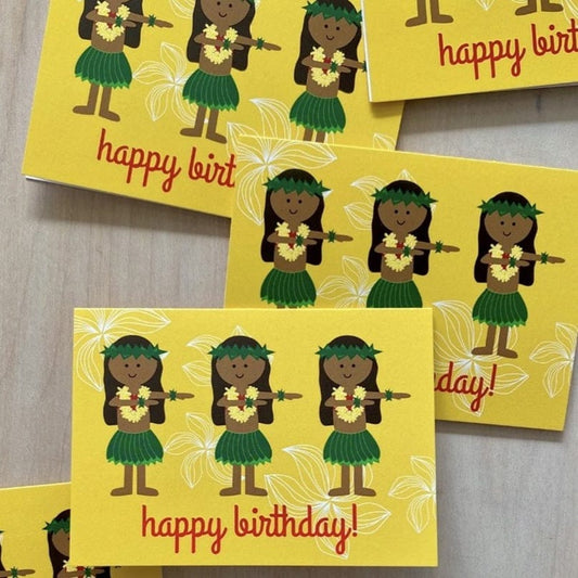 Matsumoto Studio Colorful / Happy Birthday Hula Dancers Hawaiian Greeting Cards · Matsumoto Studio