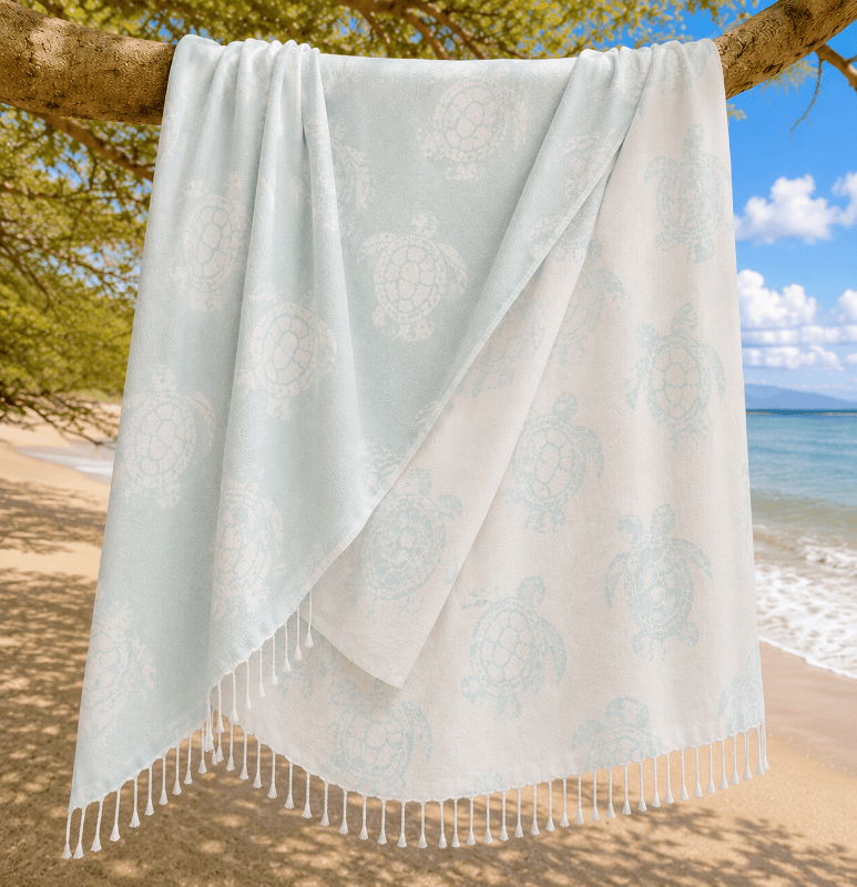 Maui's Finest Gifts Blue Honu Beach Blanket & Towel