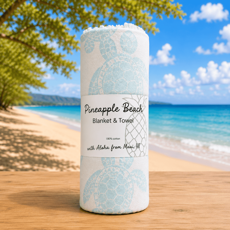 Maui's Finest Gifts Blue Honu Beach Blanket & Towel