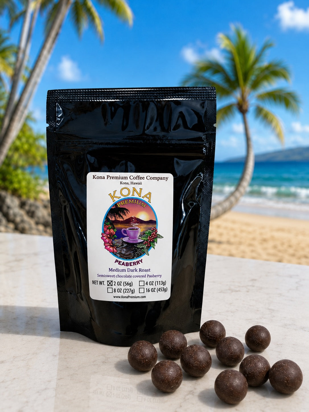 Chocolate Covered Coffee Beans Kona Peaberry