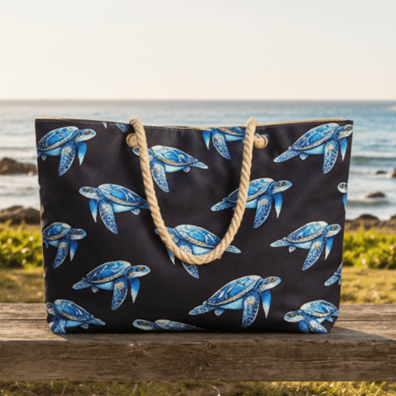 Maui's Finest Gifts Hawaii Honus Sea Turtle Beach Bag · Blue