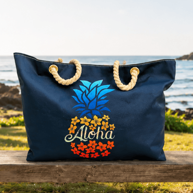 Aloha Pineapple Beach Bag · Black*
