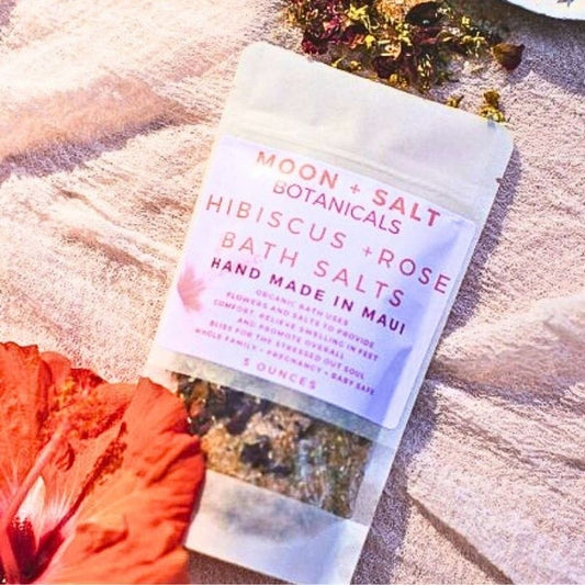 Maui's Finest Gifts Hibiscus & Rose Flower Bath Salts - Moon + Salt Botanicals
