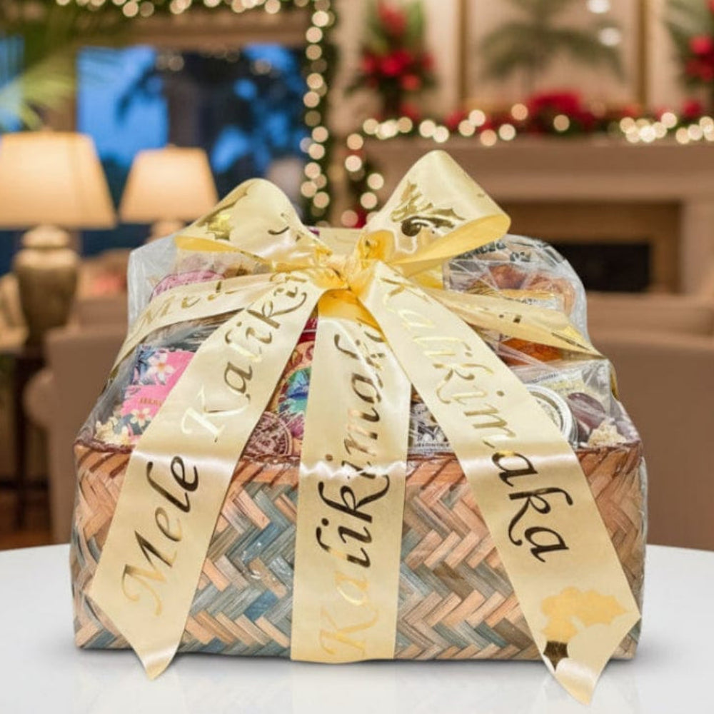 Maui's Finest Gifts Mele Kalikimaka · Luxe Hawaiian Holiday Basket