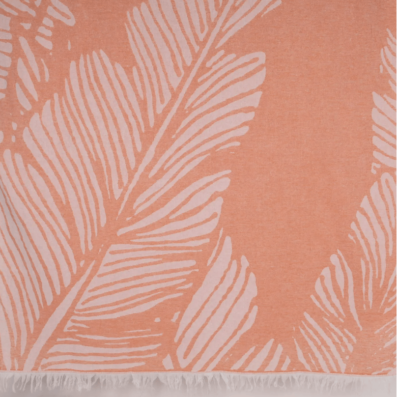 Maui's Finest Gifts Orange - Pink Palm Leaves Beach Blanket & Towel