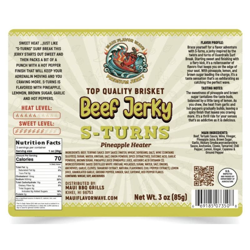 Mauis Finest Gifts Hawaii Beef Jerky ∙ Maui Flavor Wave