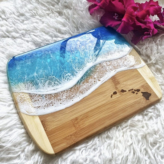 Mauis Finest Gifts Hawaii Hawaiian Islands Serving & Charcuterie Board Resin Art ∙ Large