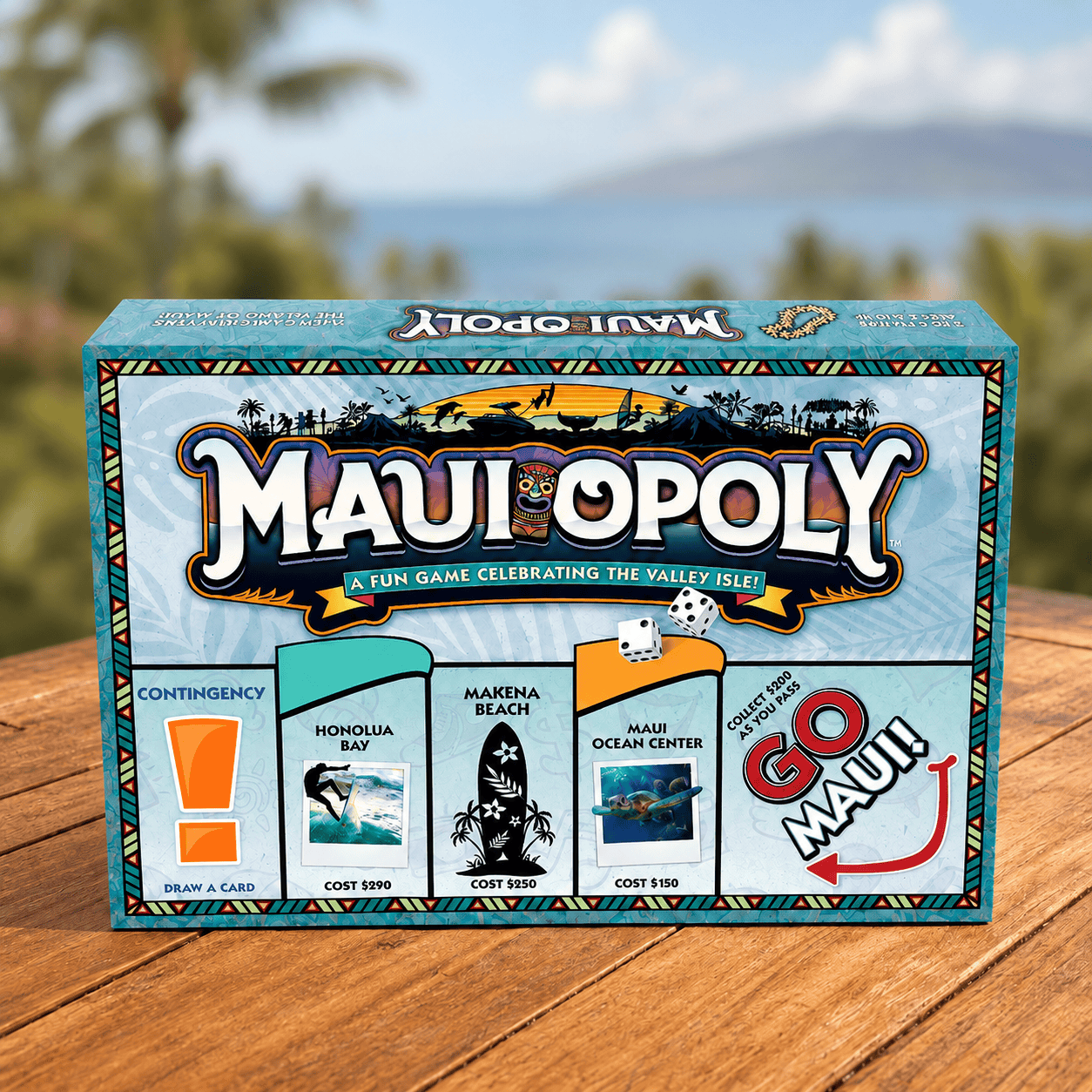 Mauis Finest Gifts Hawaii Maui-0poly Game Night Gift Basket – Maui Board Game & Hawaiian Snacks