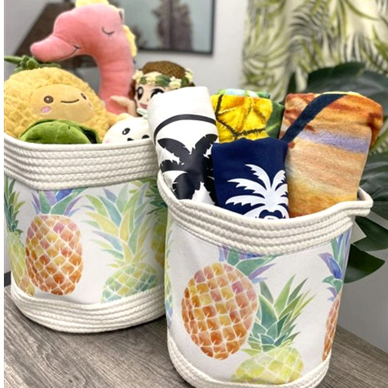 Mauis Finest Gifts Hawaii Pineapple Fabric Basket