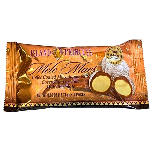 Packaged chocolate candy with 'Island Princess' branding on a white background