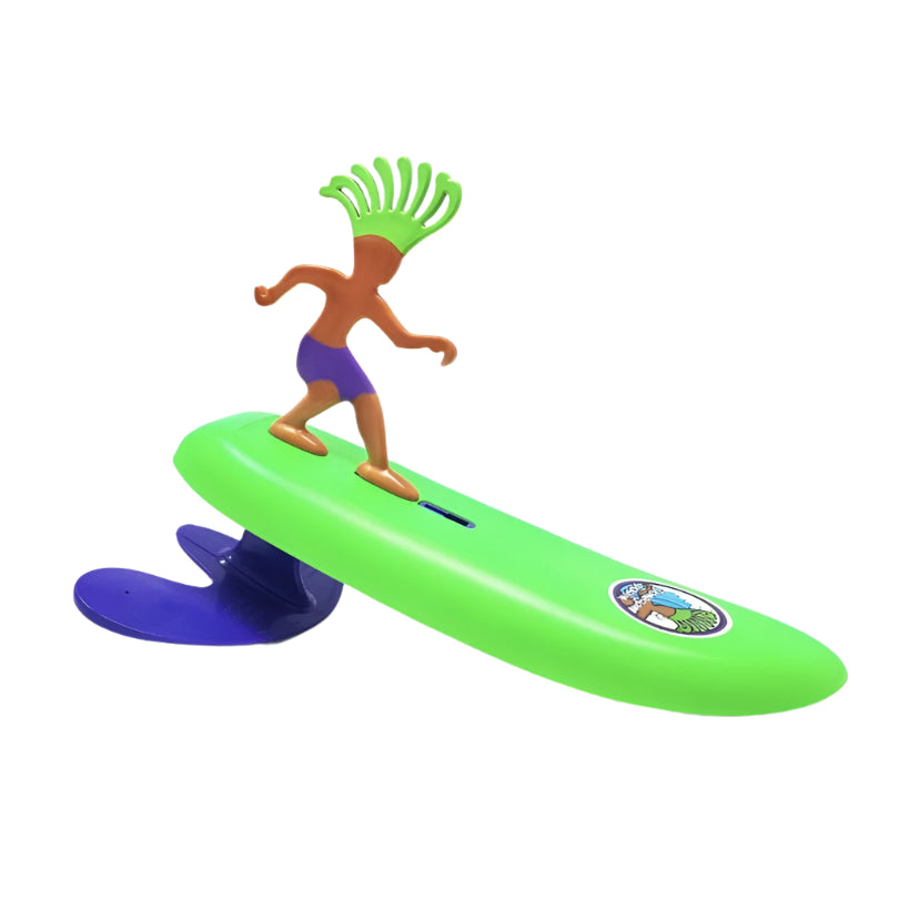 Toy figure on a green surfboard with a blue base, featuring the brand '3G' in the corner.